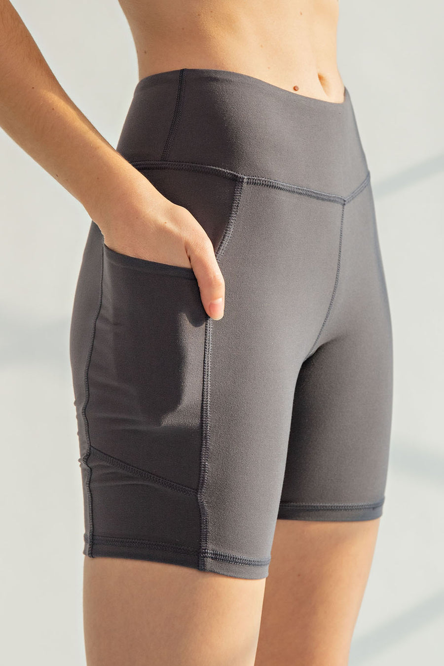 6" Biker Shorts W/ Side Pockets