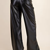 Plus Leather Straight Leg Pants