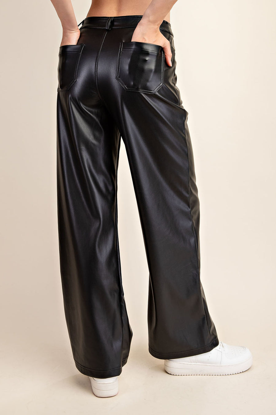 Plus Leather Straight Leg Pants