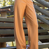 Leather Straight Leg Pants