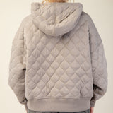 Plus Quilted Quarter Zip Hoodie
