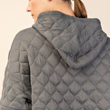 Plus Quilted Quarter Zip Hoodie