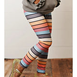 Girls Rainbow Stripe Leggings
