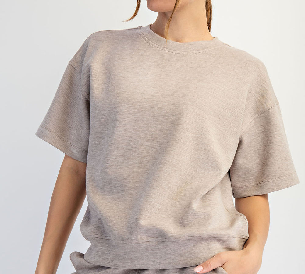 Plus Modal Scuba Basic Short Sleeve Top
