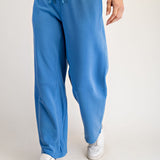 French Terry Color Contrast Ribbed Pant