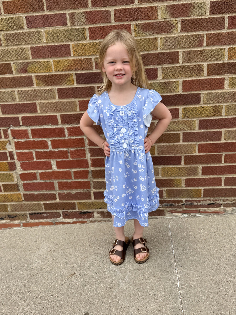 Girls Periwinkle Dainty Flower Dress