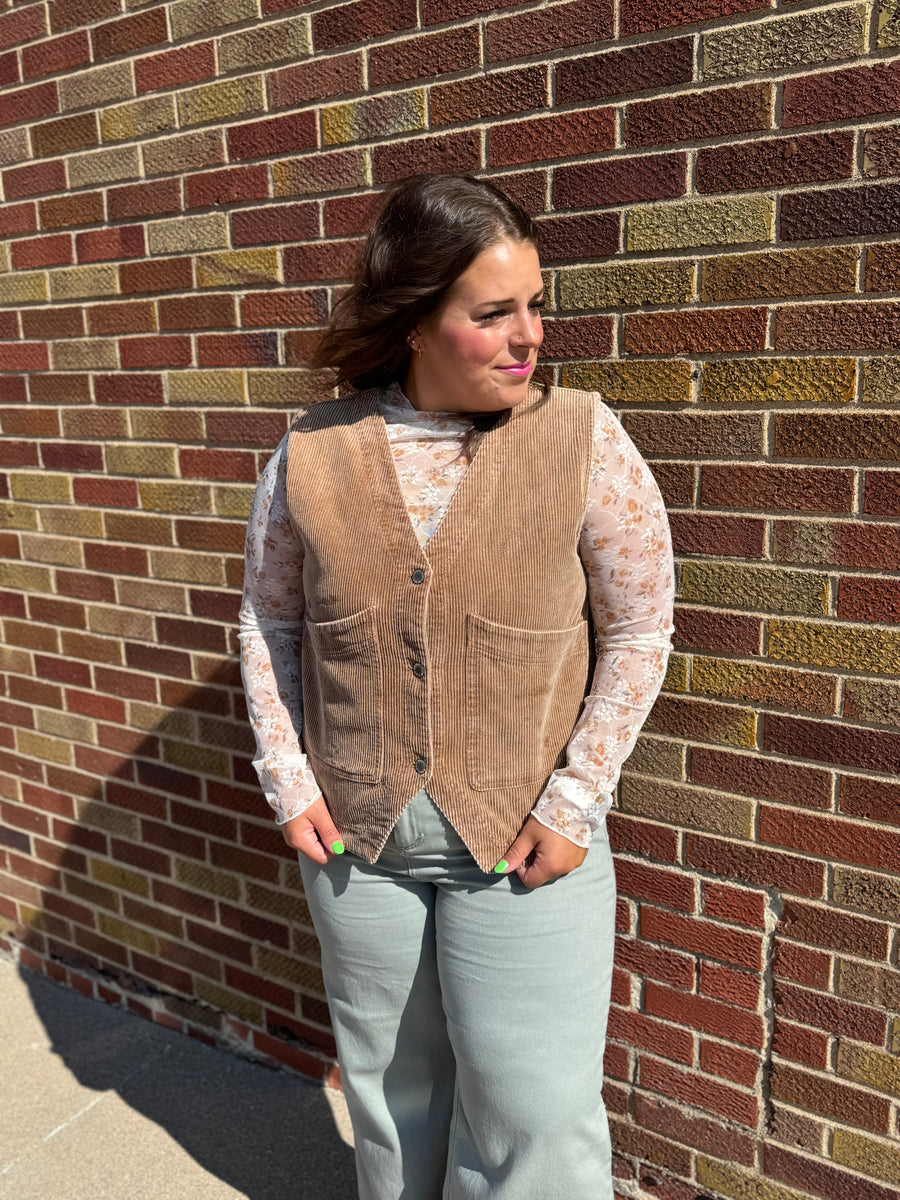 Camel Corduroy Vest