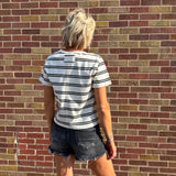 Striped Boxy Short Sleeve Top