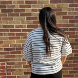 Oversized Striped Short Sleeve Sweater
