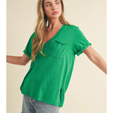 Zoie V-Neck Short Sleeve Top