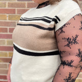 Cream Stripe Sweater Vest