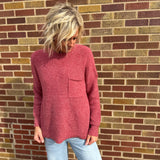 Long Sleeve Pullover Sweater w/Chest Pocket
