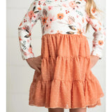 Girls Floral Swiss Dot Tulle Dress