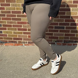 Plus Nylon Ribbed Leggings