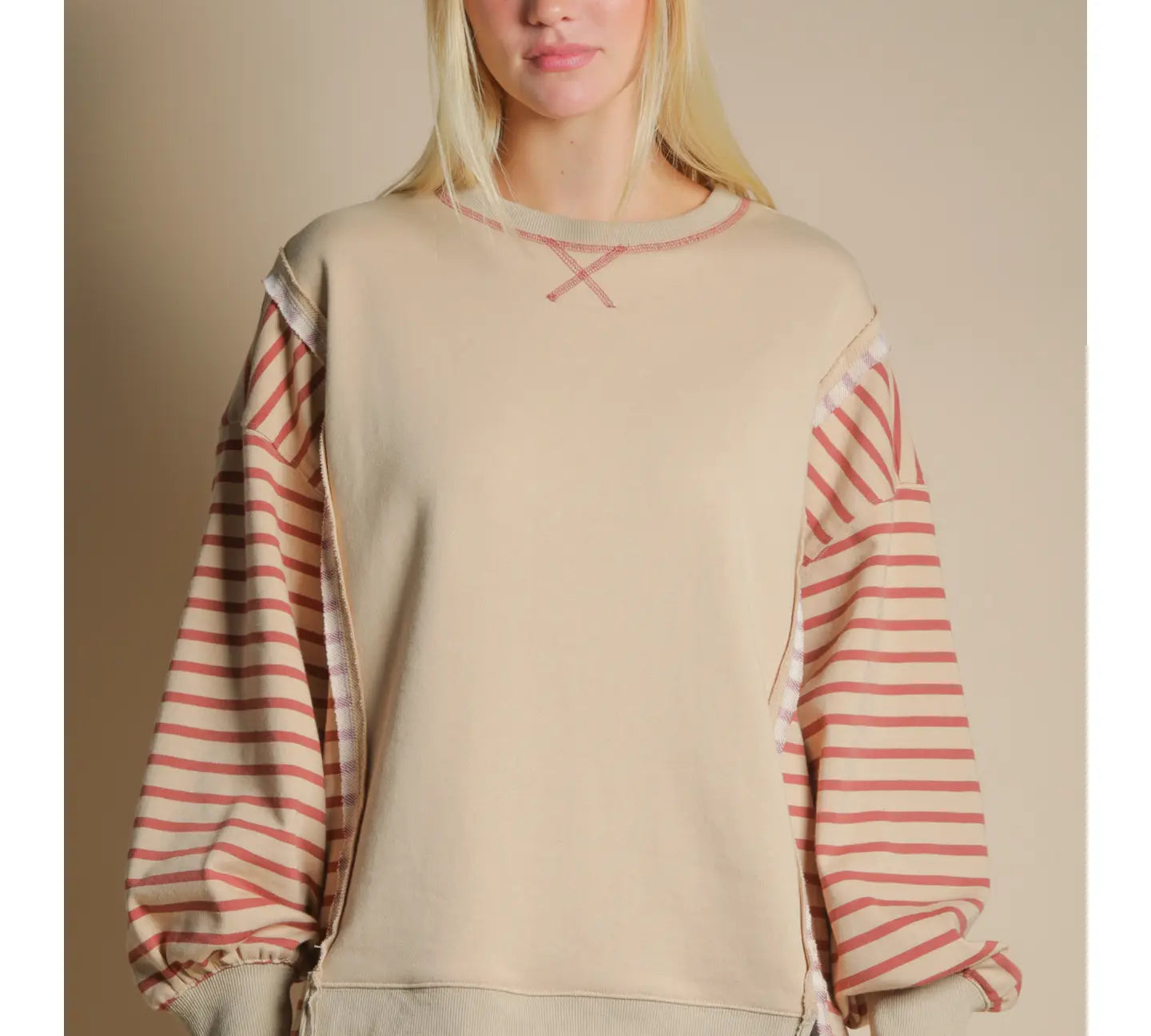 Oversized Striped Casual Knit Top