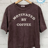 Motivated By Coffee Long Crop Top