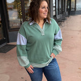 Color Block & Stripe Knit Top