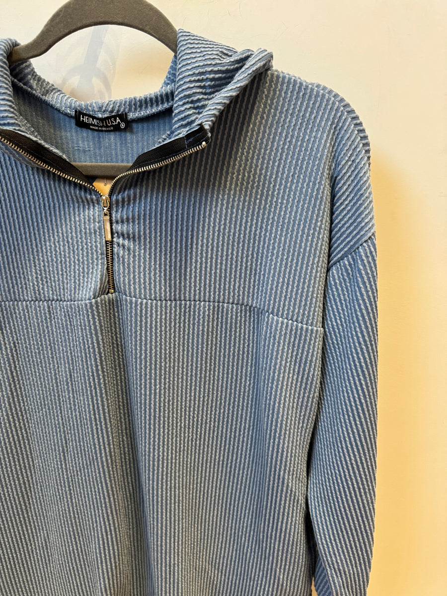 Plus Ribbed Quarter Zip Top