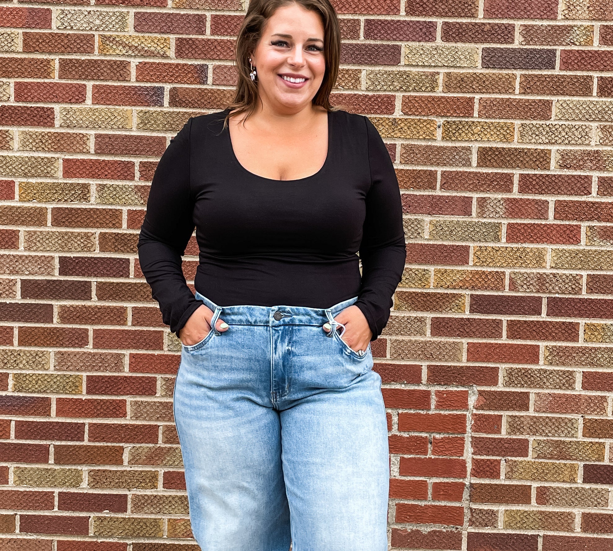 Plus Basic Long Sleeve Top