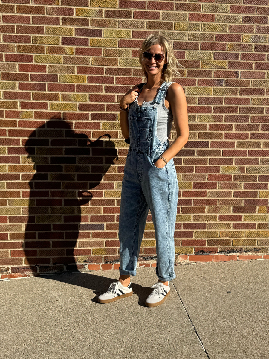 Mineral Wash Denim Jumpsuit