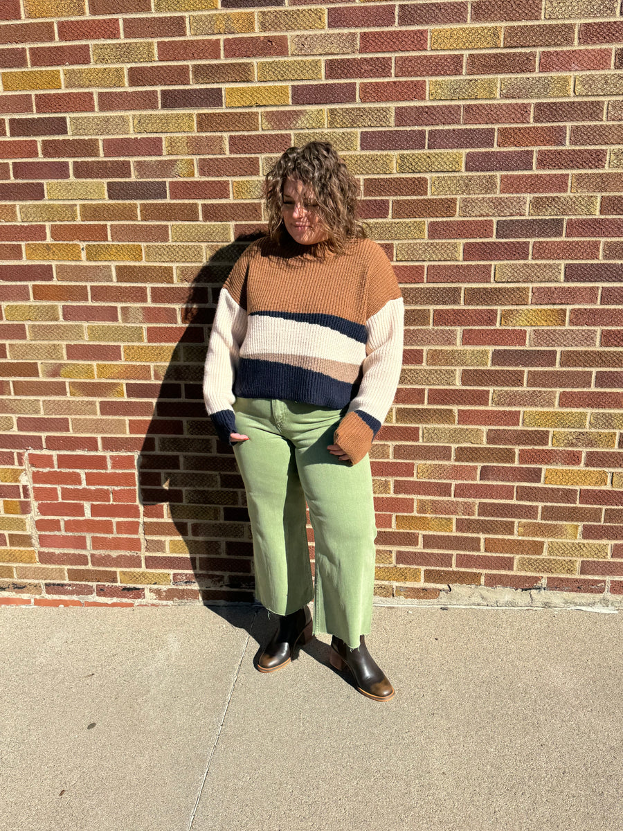 Color Block Cropped Sweater