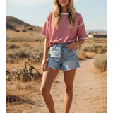 Striped Oversize Drop Shoulder Knit Top