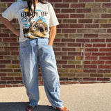 Denim Cropped Barrel Pants