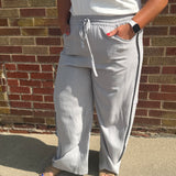 Plus Relaxed Stripe Barrel Pants w/Pockets