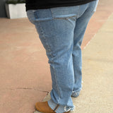 Vervet Plus Tummy Control Mid Rise Cuff Straight Jeans