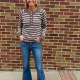 Raglan Sleeve Half Button Up Pullover
