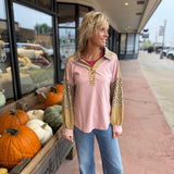 Daisy Stripe Contrast Pullover Top