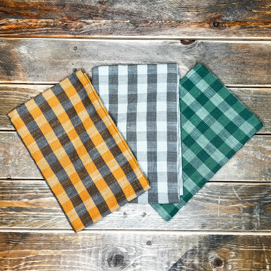 Check Pattern Cotton Tea Towel 28x18”