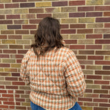 Vintage Plaid Jacket w/Piping Detail