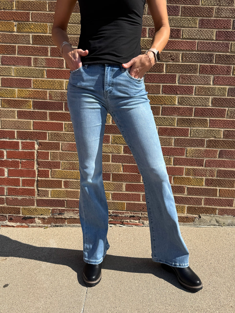 Vervet Just Fine High Rise Flare Jeans
