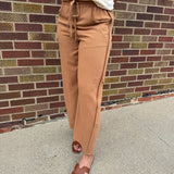 Relaxed Stripe Barrel Pants w/Pockets