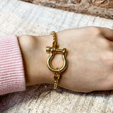 Gold Horsebit Chunky Link Bracelet