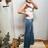 Mid Rise Wide Leg Vervet Jeans