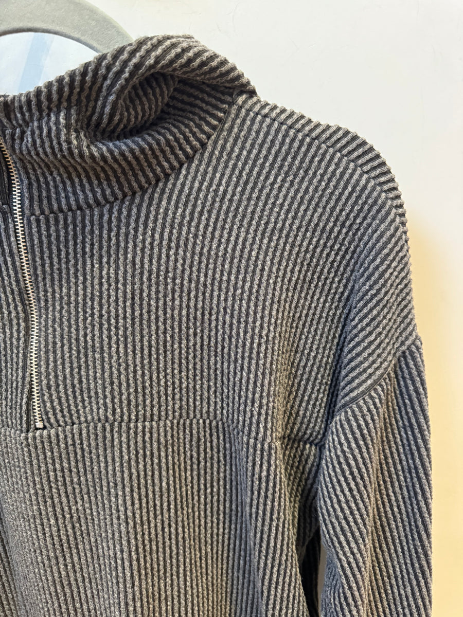 Plus Ribbed Quarter Zip Top