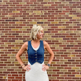 Crop Denim Risen Vest