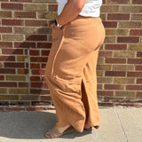 Plus Relaxed Stripe Barrel Pants w/Pockets