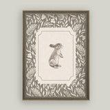 Brown Bunny Framed Art 7x9"