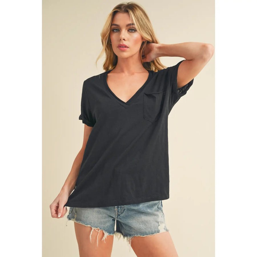 Zoie V-Neck Short Sleeve Top