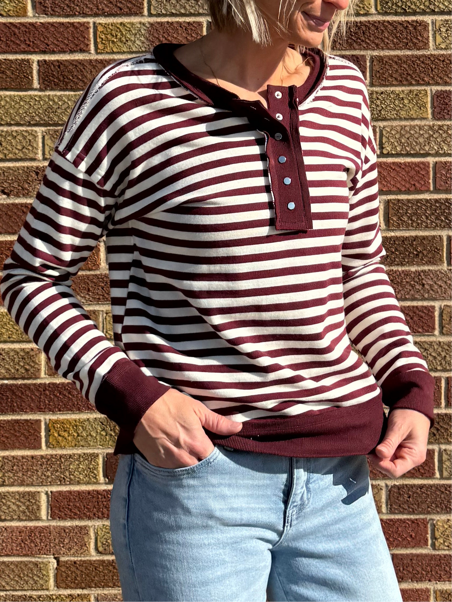 Stripe French Terry Pullover