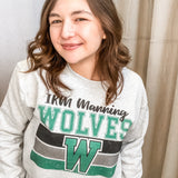Wolves Distressed Stripe Sweatshirt