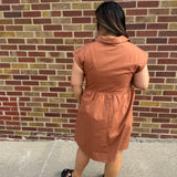 Collared Brick Mini Dress