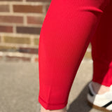 Plus Nylon Ribbed Leggings