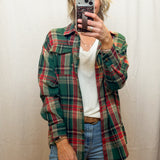 Casual Loose Fit Plaid Button Shirt