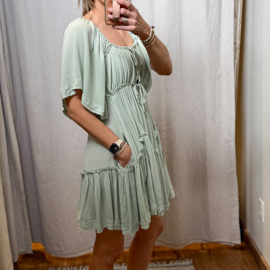 Wrinkle Gauze Butterfly Dress