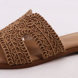 Braided H Cutout Flat Sandals