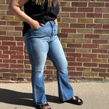 High Rise Crop Flare Cello Jeans